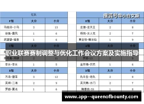 职业联赛赛制调整与优化工作会议方案及实施指导